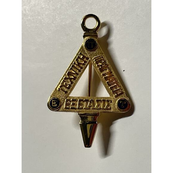 Vintage Epsilon Pi Tau Technology Honor Society Fraternity Gold Pin Pendant - Picture 1 of 5